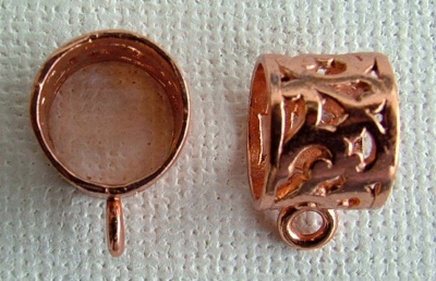 Copper Plated Pendant Sliders Scroll 10mm x 1
